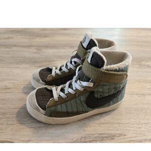 Nike Blazer Sz 12C Mid '77 BG Quilted Oil Green Trainers Sneakers
